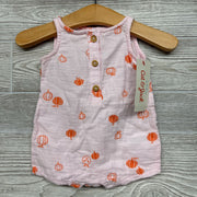 NEW Muslin Shorty Romper Pumpkins