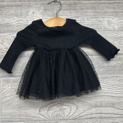 Ribbed Lettuce Trim Tulle Dress