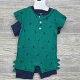 NEW 2 Pk Shorty Romper Dinosaurs