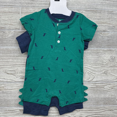 NEW 2 Pk Shorty Romper Dinosaurs