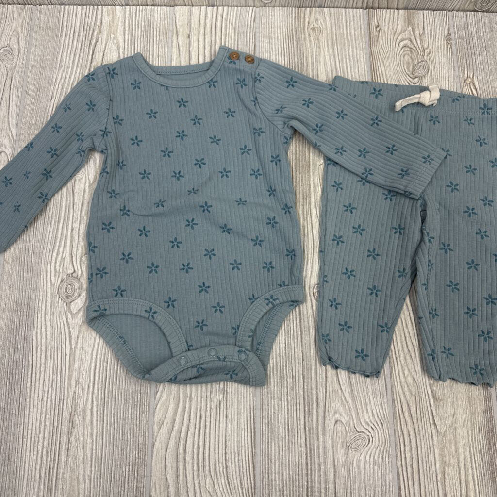 Ribbed Bodysuit Flowers & Pants