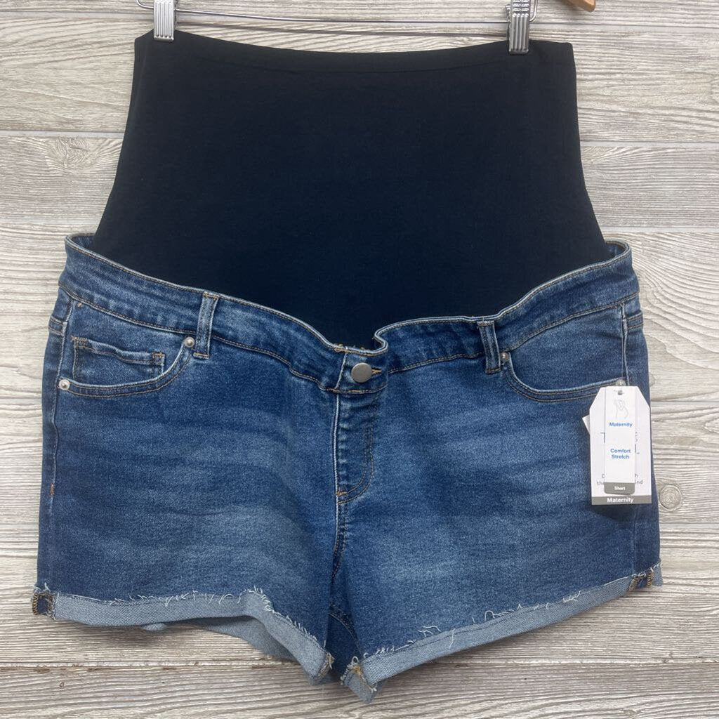 NEW Full Panel Roll Cuff Denim Shorts