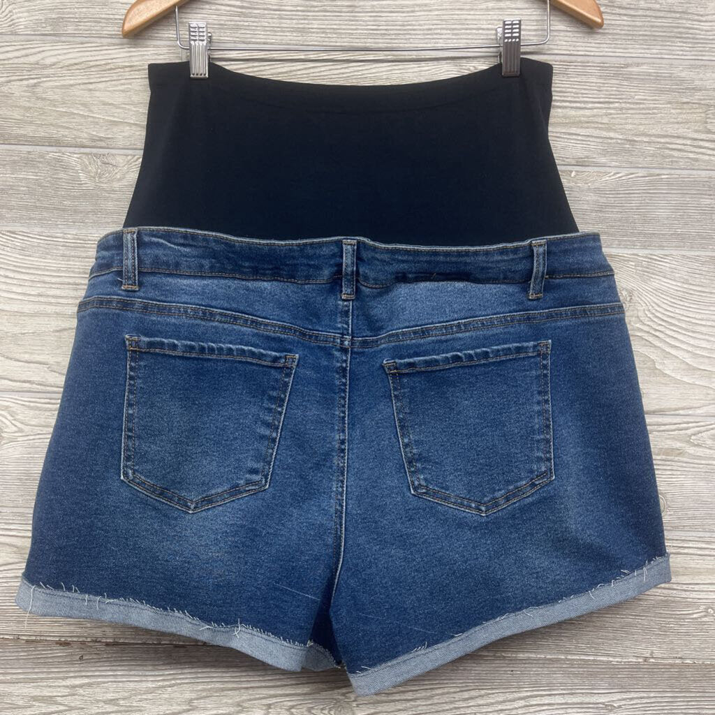 NEW Full Panel Roll Cuff Denim Shorts
