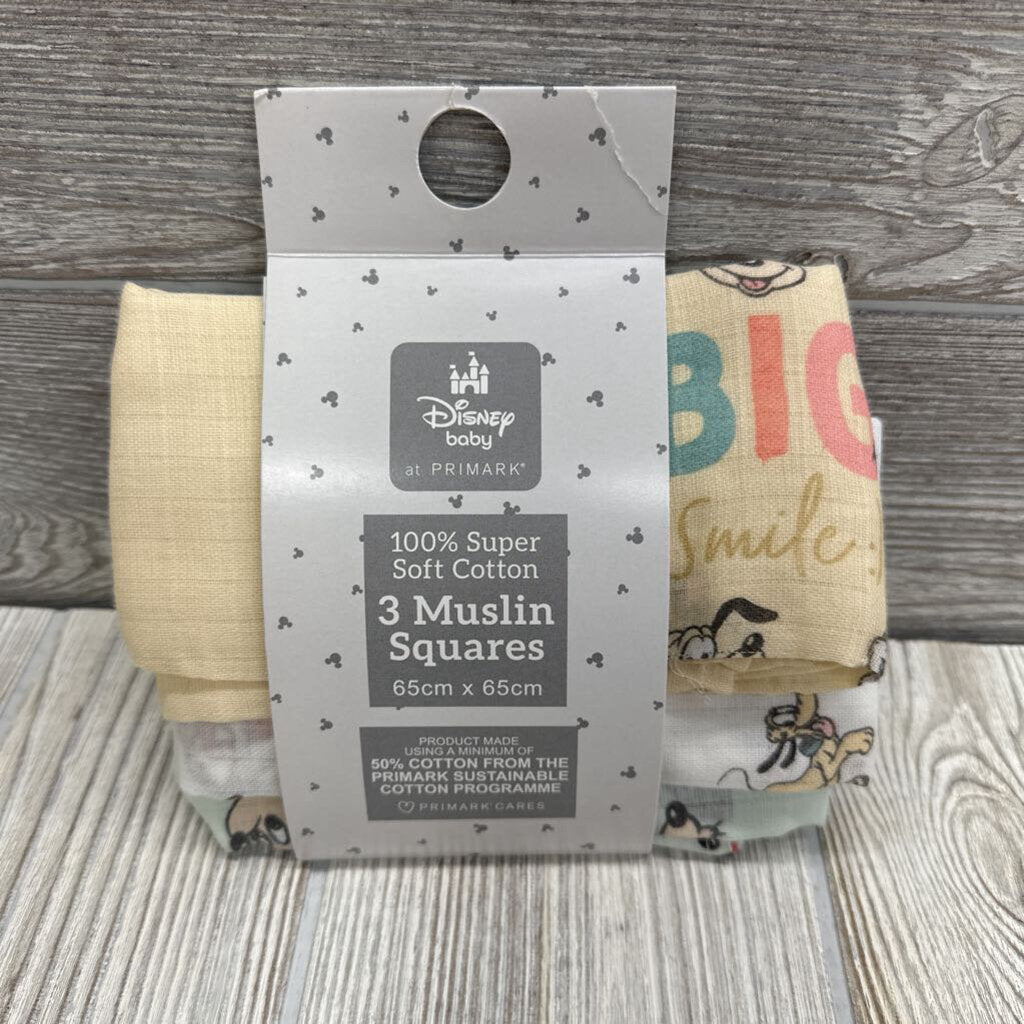 NEW 3 Pk Muslin Squares Characters