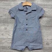 Button Up Shorty Romper Stripes