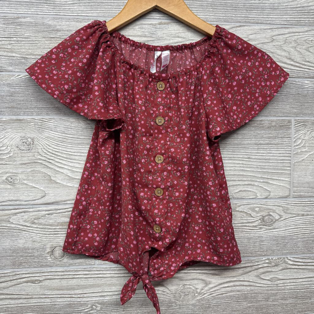 Blouse Front Tie Flowers