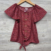 Blouse Front Tie Flowers