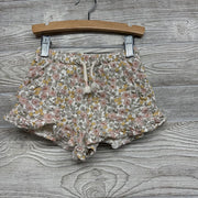 Pointelle Shorts Flowers Ruffle Trim