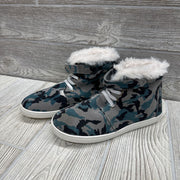 NEW Velcro High Top Camo Shoes Faux Fur