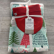 NEW Muslin Swaddle Blanket & Beanie Set Christmas Trees