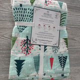 NEW Muslin Swaddle Blanket & Beanie Set Christmas Trees