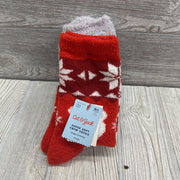 NEW 2 Pk Fuzzy Slipper Socks Bear & Snowflakes