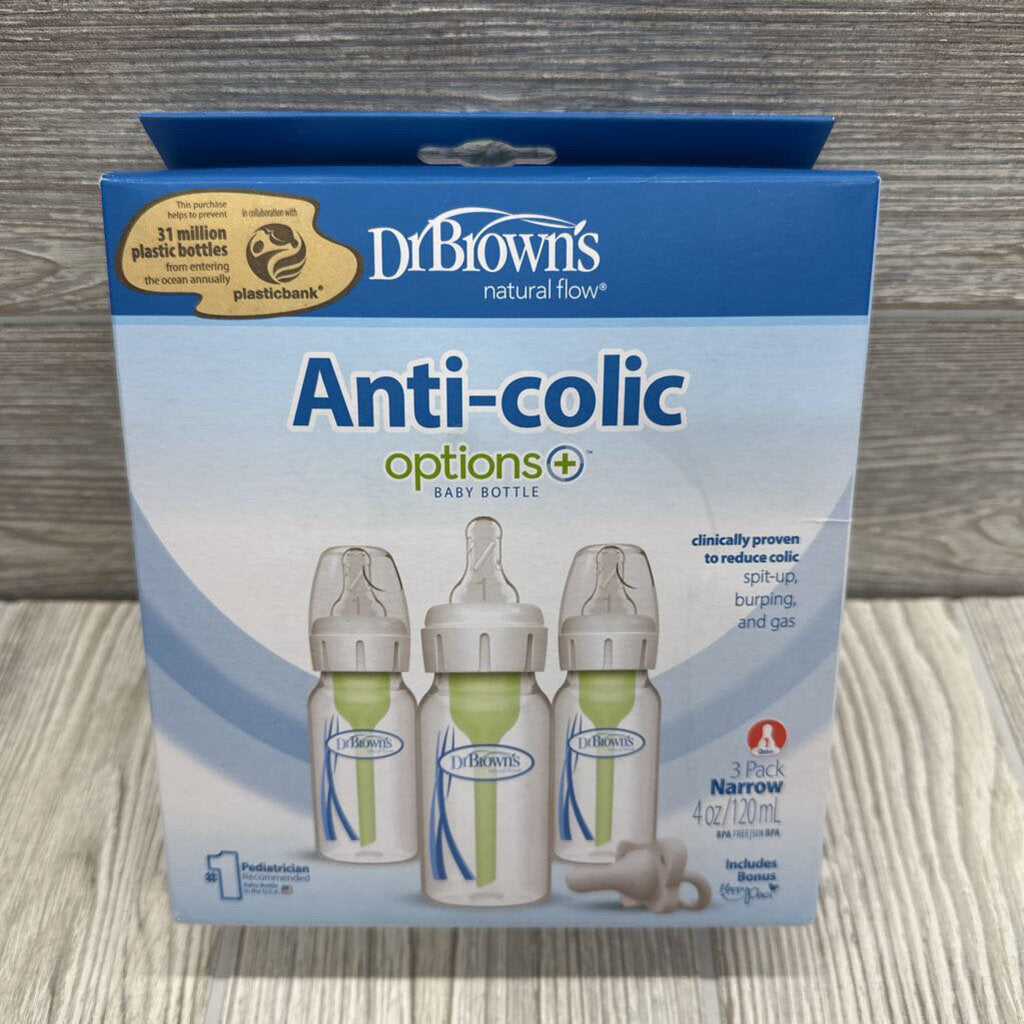 NEW 3Pk Anti-Colic Options+ Narrow Bottles