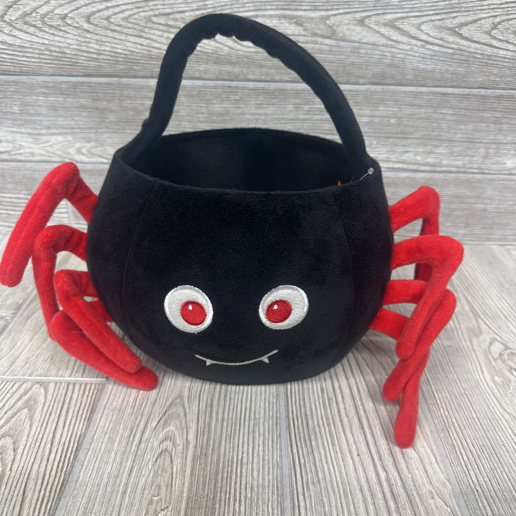 NEW Plush Spider Trick Or Treat Basket