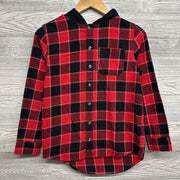 Plaid Button Up Shirt W/ Hood