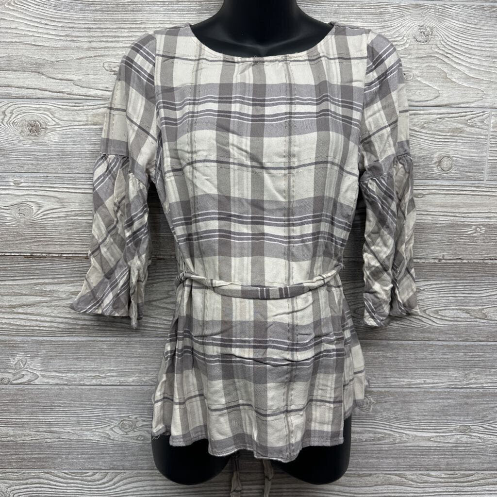 Plaid Blouse W/ Glitter Thread