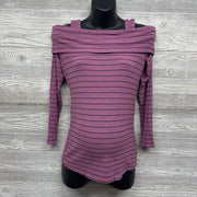 Off The Shoulder Ribbed Striped Shirt