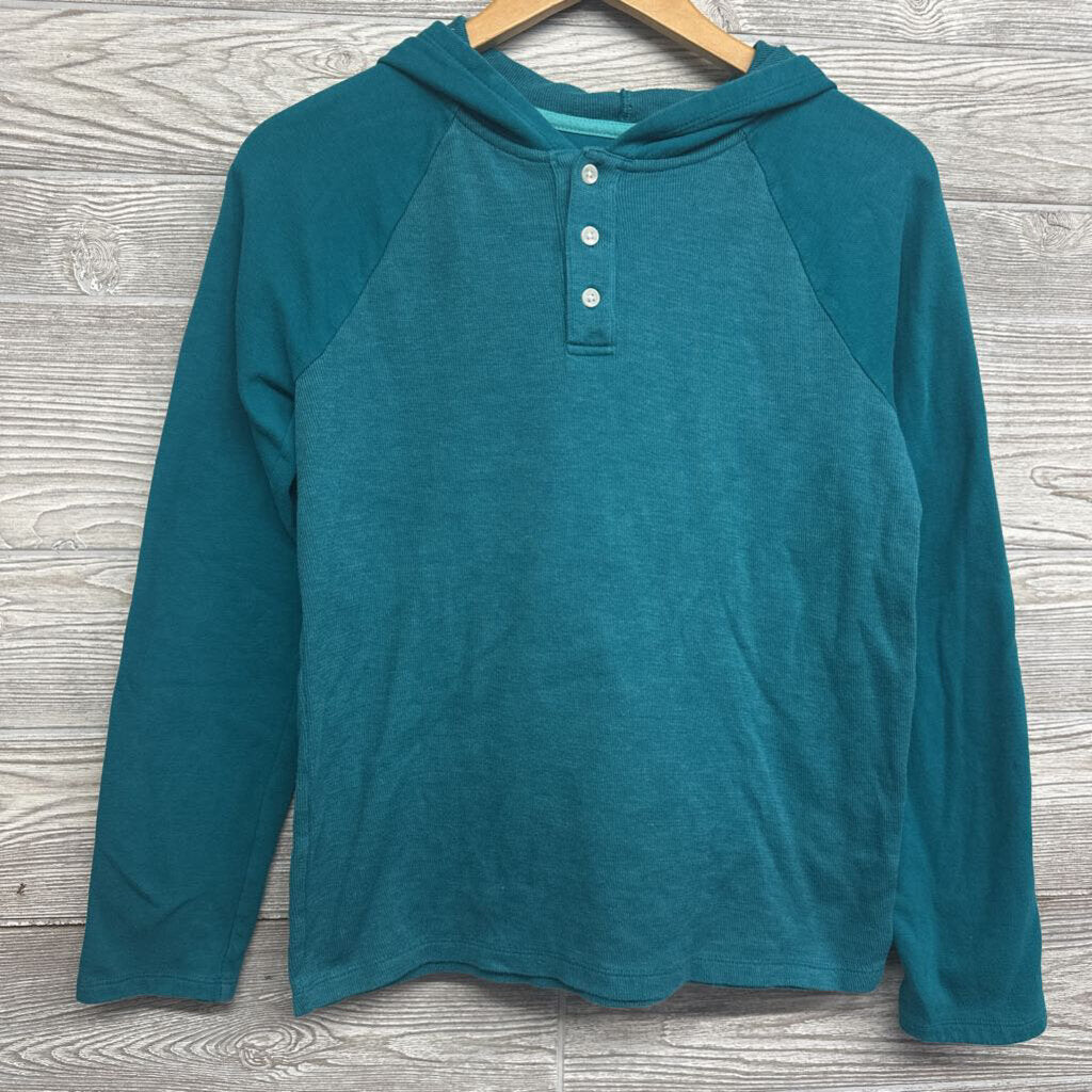 Ribbed Henley Shirt W/ Hood