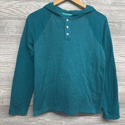 Ribbed Henley Shirt W/ Hood