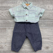 Button Up Bodysuit & Pants Stripes