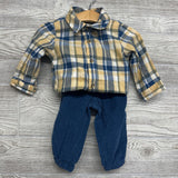 LS Button Up Bodysuit & Drawstring Cord Joggers