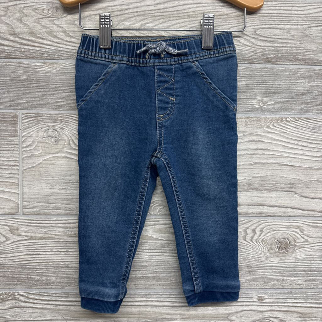 Pull On Knit Denim Joggers