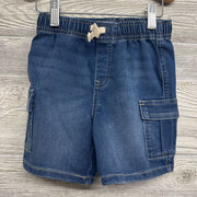 Drawstring Knit Denim Cargo Shorts