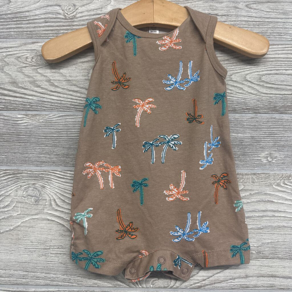Shorty Romper Palm Trees
