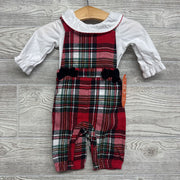 NEW Plaid Overalls & LS Collared Bodysuit