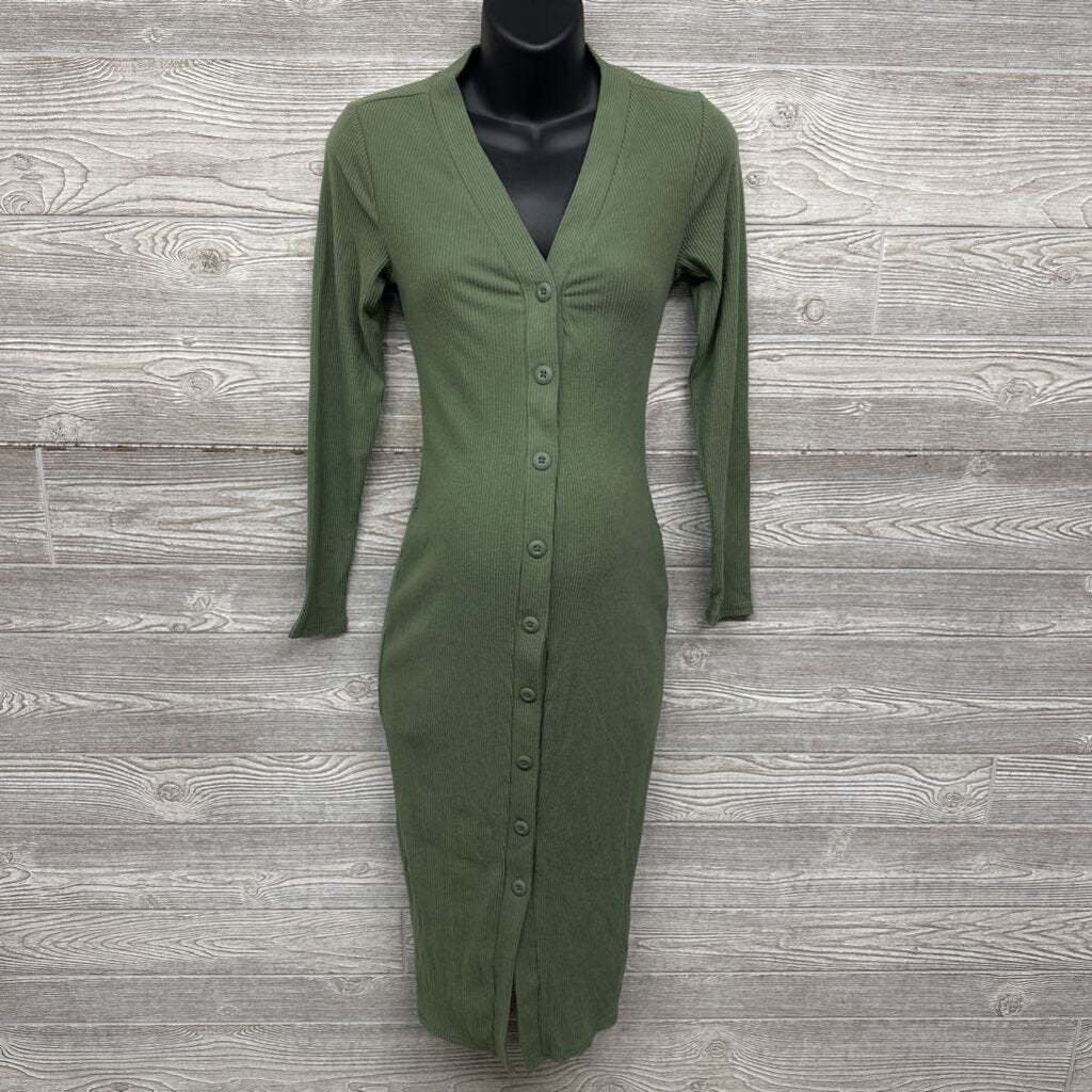 Ribbed Button Down Maxi Dress