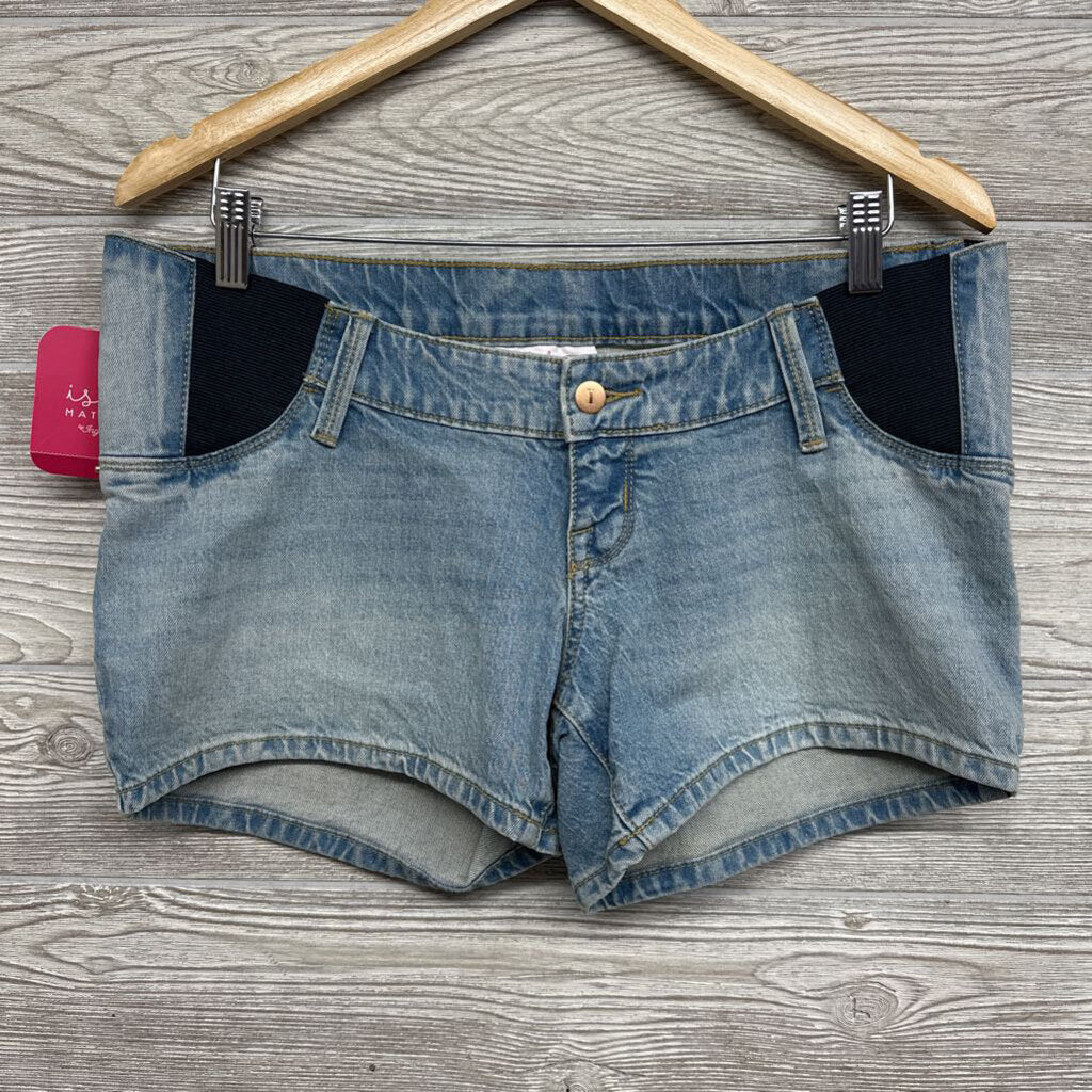 NEW Side Panel Midi Denim Shorts