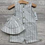 NEW Shorty Romper W/ Lines & Sunhat