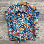 NEW Button Up Linen Front Tie Shirt Flowers