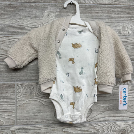NEW LS Bodysuit Animals & Sherpa Jacket