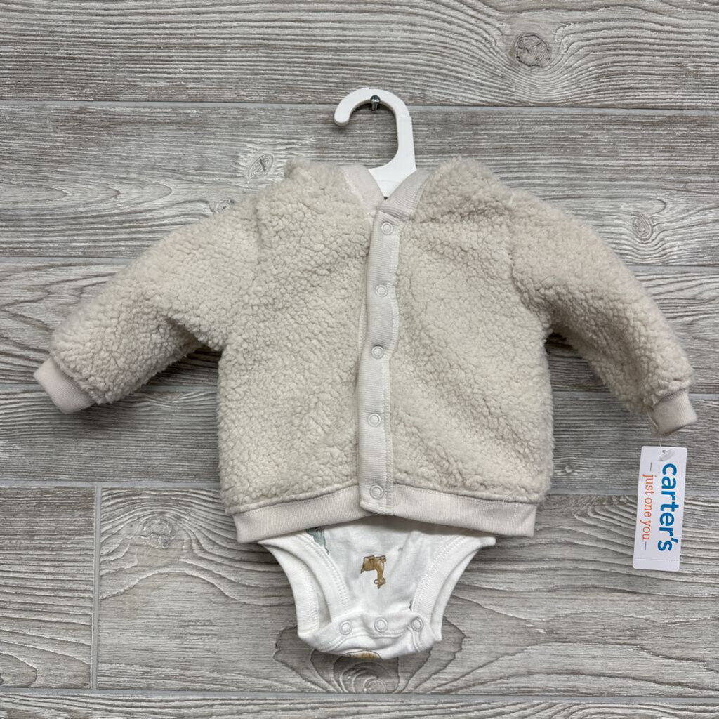 NEW LS Bodysuit Animals & Sherpa Jacket