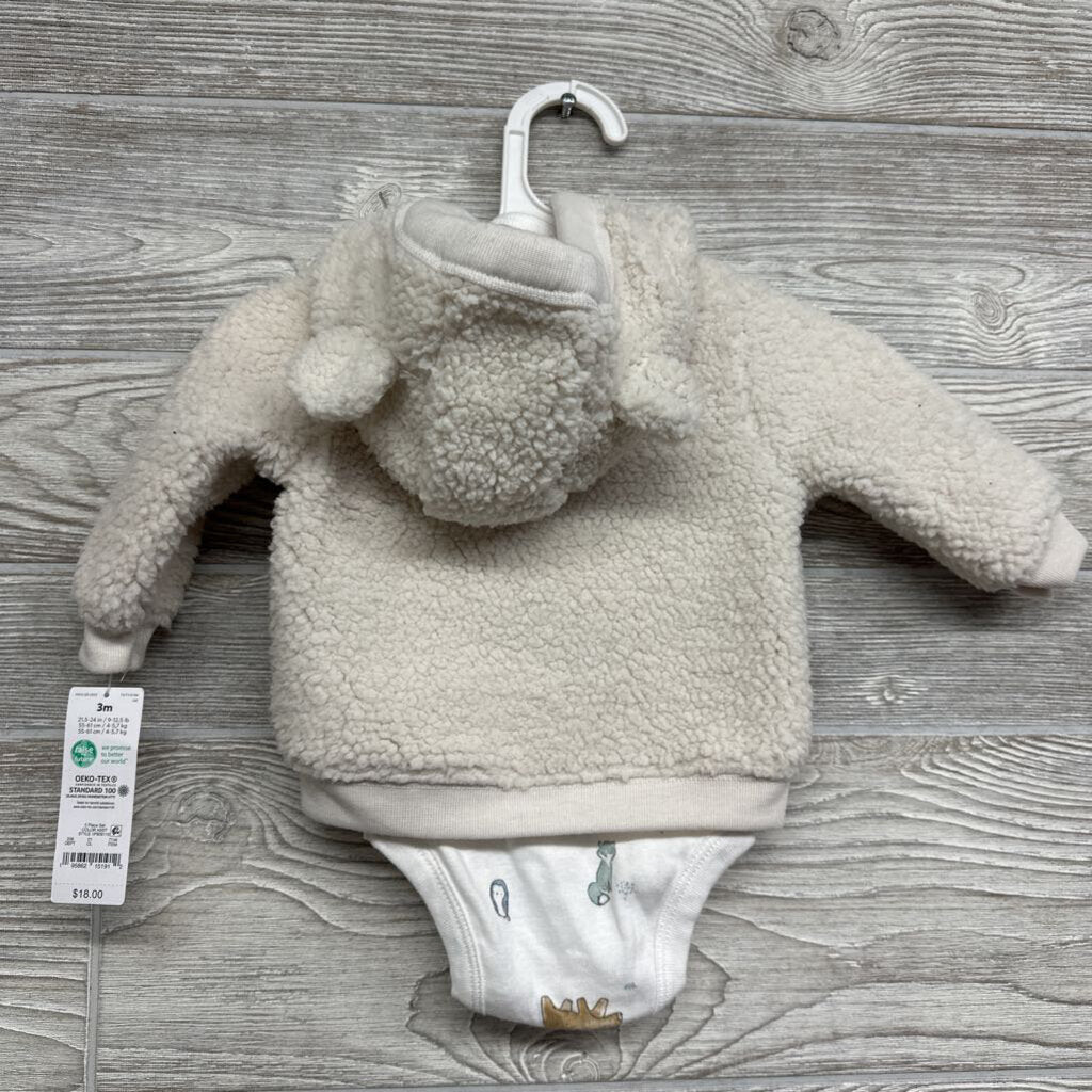 NEW LS Bodysuit Animals & Sherpa Jacket