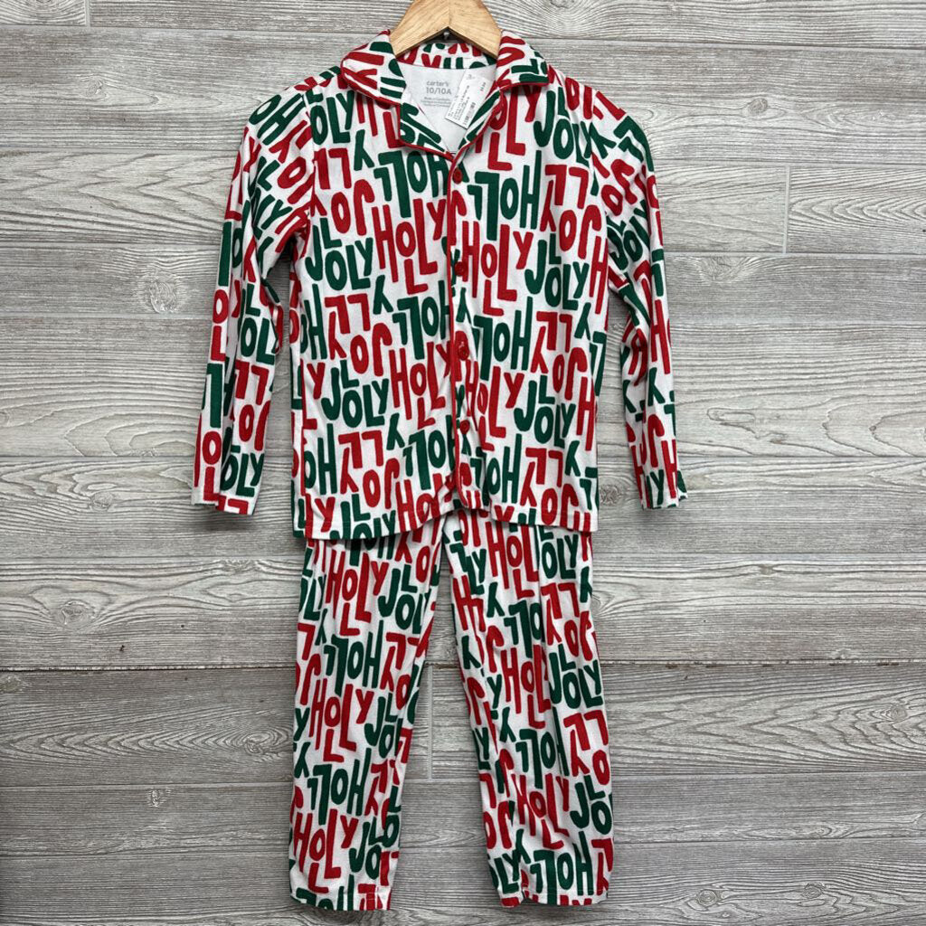 2 Pc LS Button Up PJs Holly Jolly