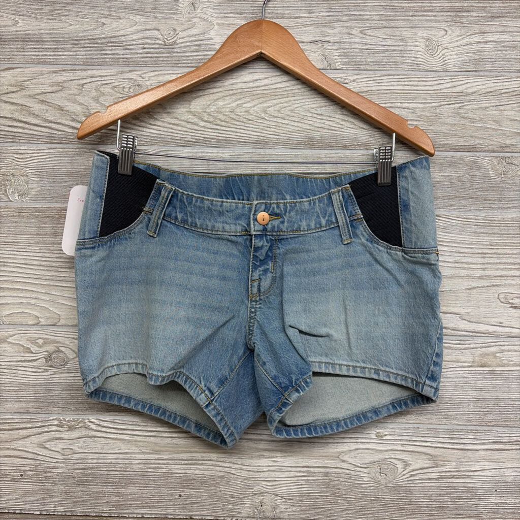 NEW Side Panel Midi Denim Shorts