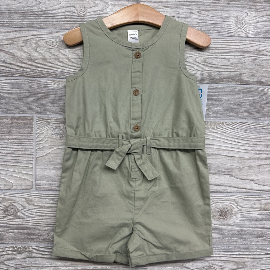 NEW Sleeveless Canvas Romper