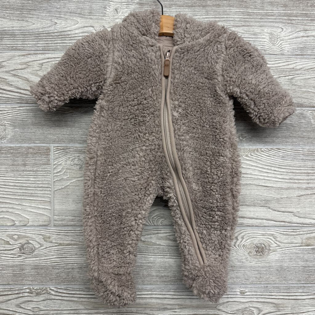 Faux Shearling Overall Bunting