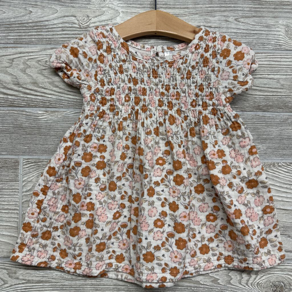 Smocked Gauze Dress Flowers