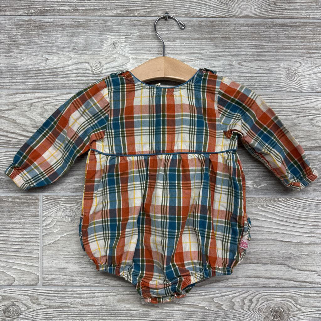 LS Plaid Romper