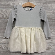 LS Ribbed Tulle Dress Ruffle