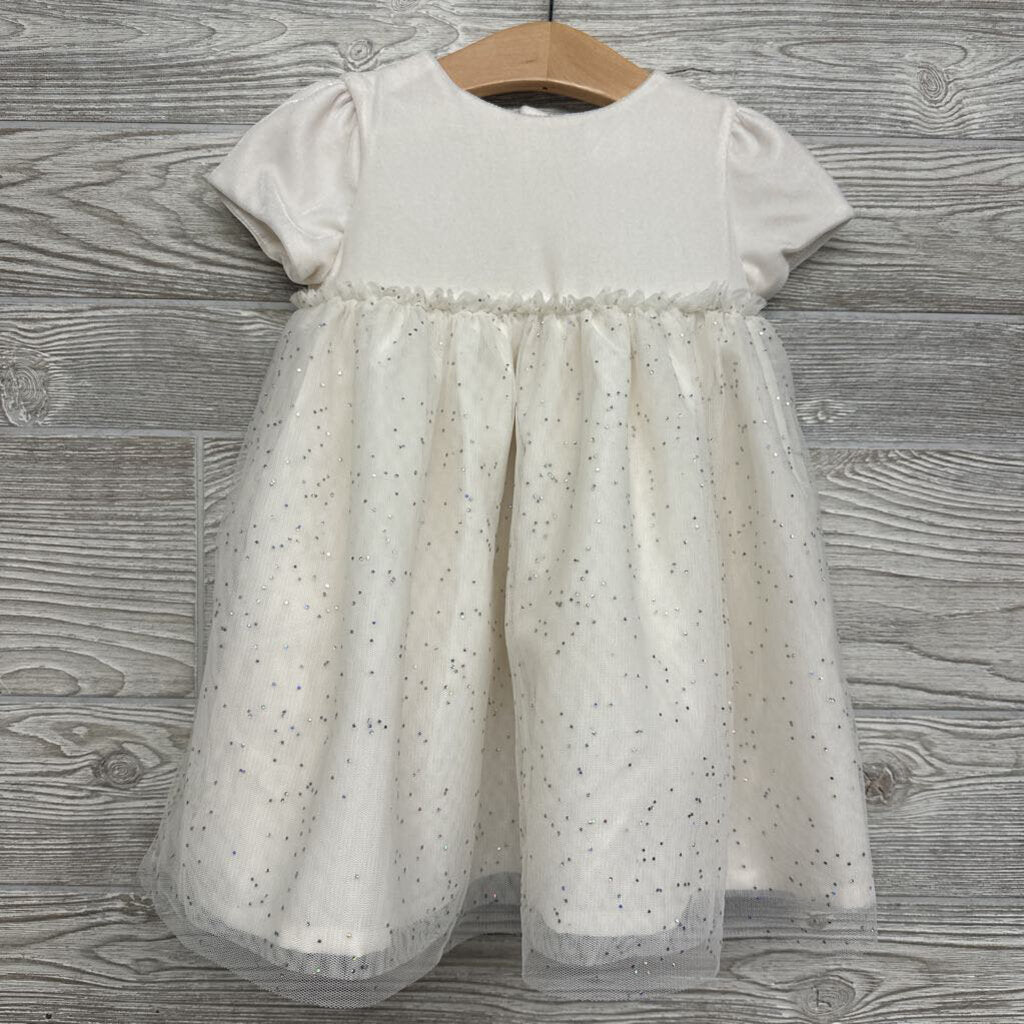 LS Velour Tulle Dress Glitter