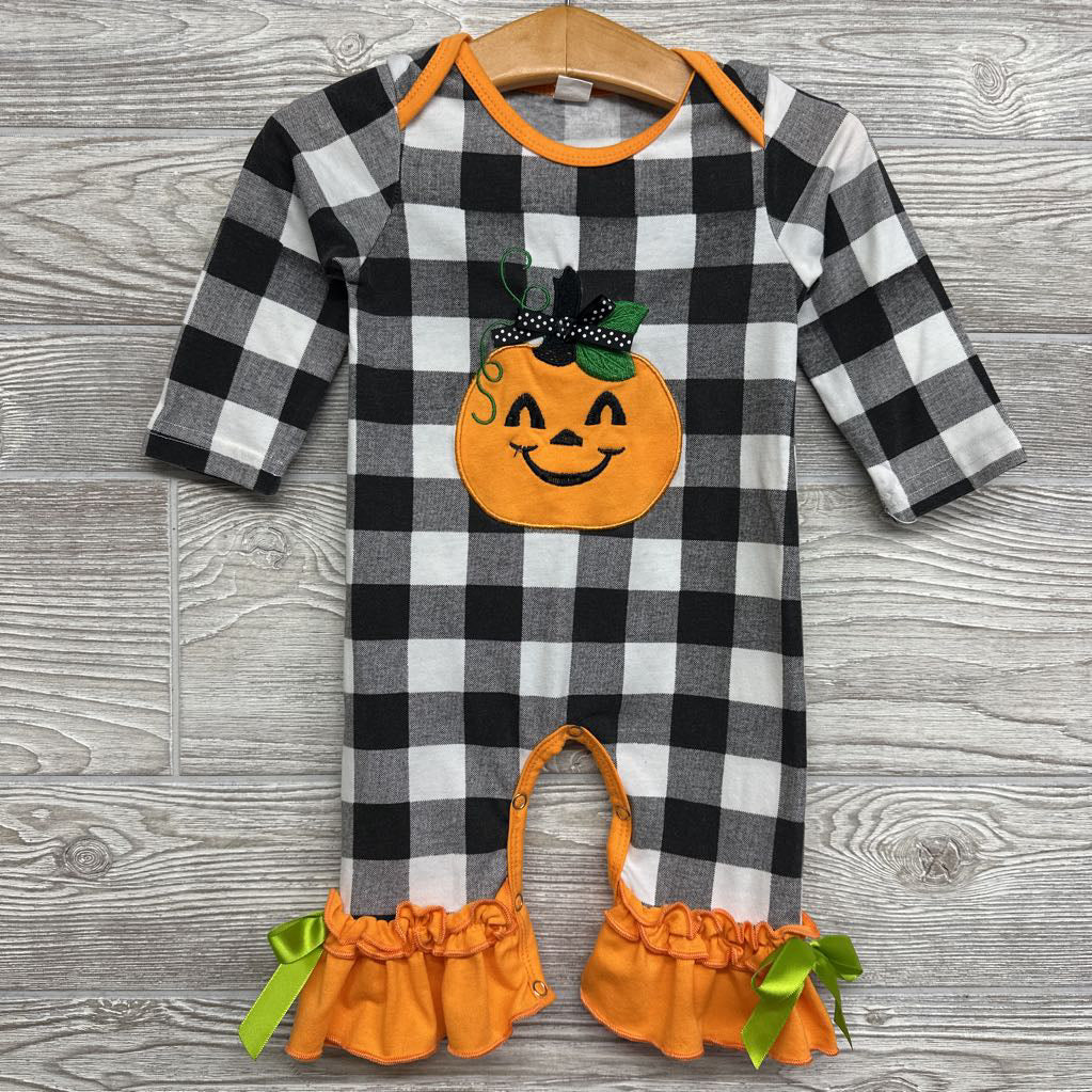 Romper Buffalo Plaid & Pumpkin