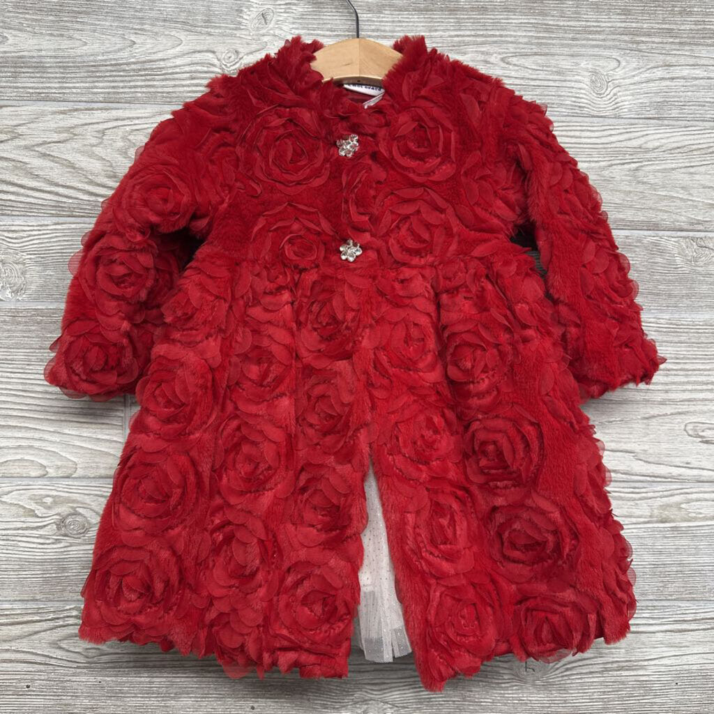 Glitter Tulle Dress & Flower Faux Fur Coat