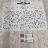 NEW Reusable Silicone Place Mat W/ Markers