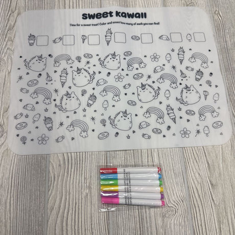 NEW Reusable Silicone Place Mat W/ Markers