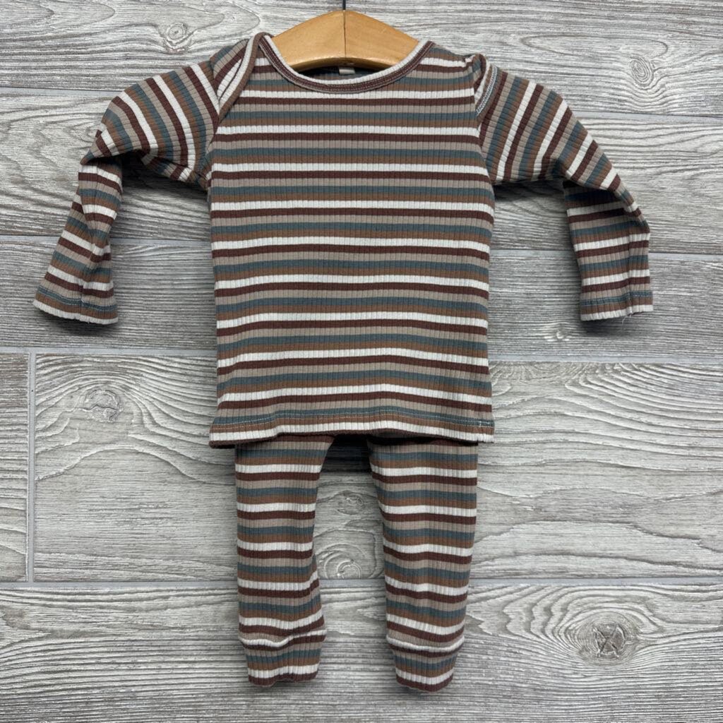 LS Ribbed Bodysuit & Pants Stripes