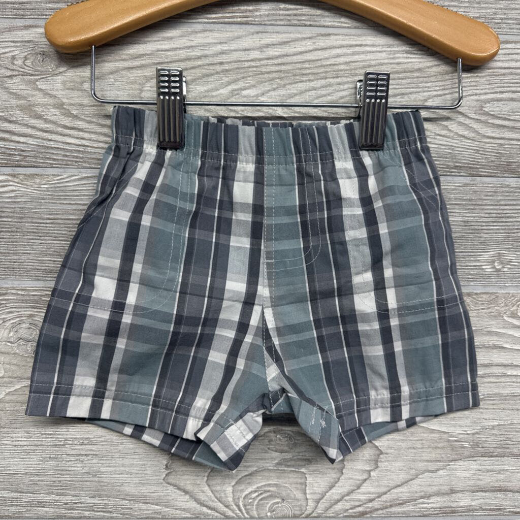 Plaid Pull On Shorts